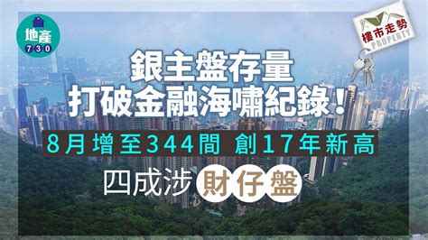 銀主盤存量打破金融海嘯紀錄！8月增至344間創17年新高 四成涉「財仔盤」