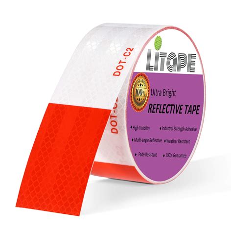 Buy Litape High Adhesive X Feet Red White Dot C Retro Reflective