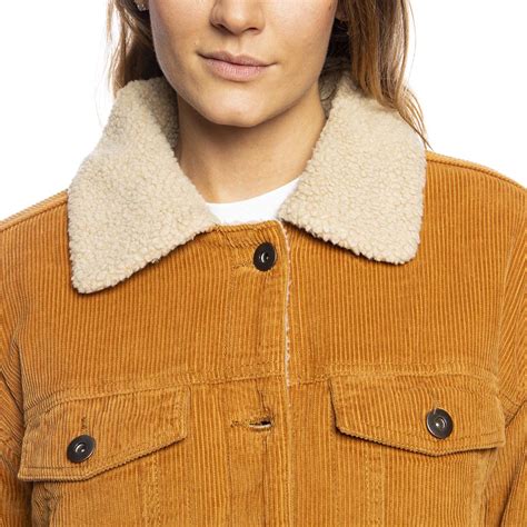 Urban Classics Ladies Oversize Sherpa Corduroy Jacket Toffee Beige