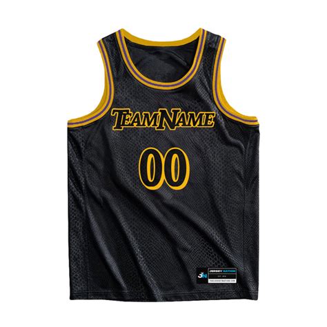 Black Gold Snakeskin Custom Basketball Jersey The Jersey Nation