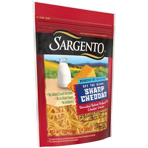 Sargento Off The Block Reduced Fat Fine Cut Shredded Sharp Cheddar