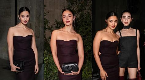 Gucci Cruise Show Alia Bhatt Stuns In Strapless Gown Poses With Dua