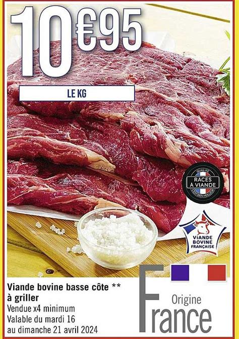 Promo Viande Bovine Basse Côte à Griller Avec Os chez Super U