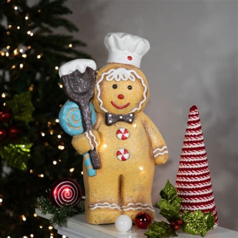 Northlight Led Lighted Glittered Gingerbread Snowman Chef