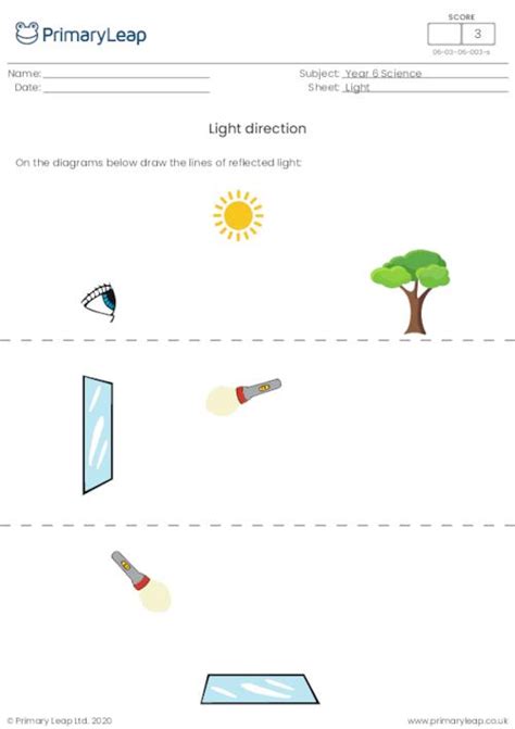 Properties Of Light Worksheet Grade 4