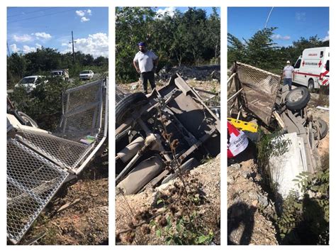 Cae camioneta en una zanja y queda una persona herida en Cancún