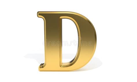 D Gold Colored Alphabet 3d Rendering Stock Illustration Illustration