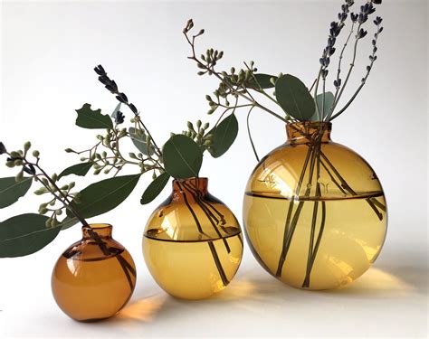 Amber Bud Vases Set Of 3 Woodlands Gallery