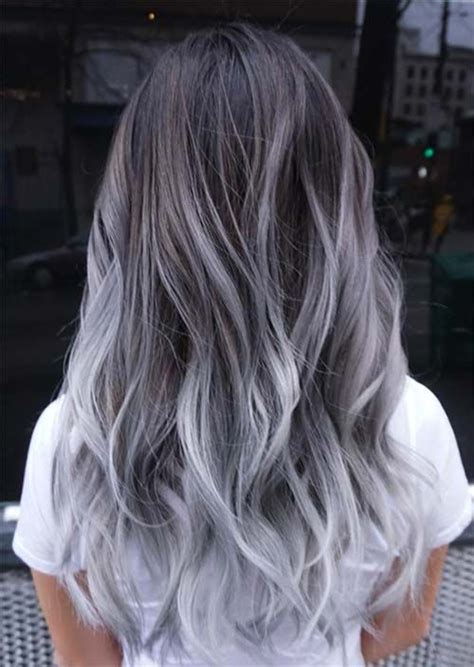 Silver Hair Trend 51 Cool Grey Hair Colors To Try Grey Ombre Hair Frosted Hair Colored Hair