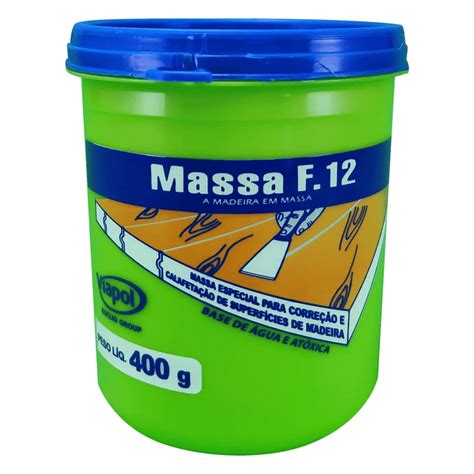 Massa Para Correção De Madeira F12 Cor Castanho 400g Viapol Escorrega