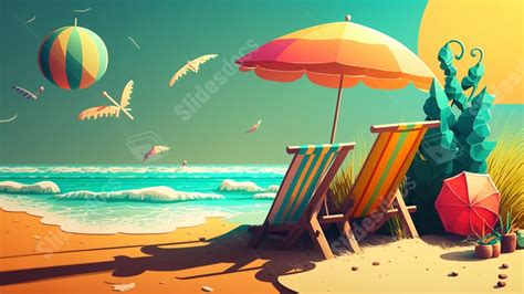 Summer Seaside Vacation Powerpoint Background For Free Download ...