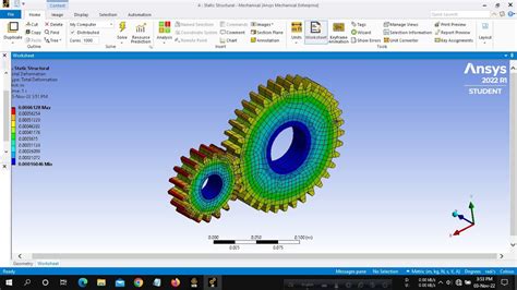 Stress Analysis On Spur Gears Using Ansys Workbench Student Youtube