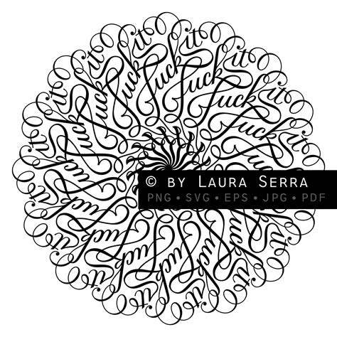 Fuck It Mandala SVG For Personal Use Etsy Canada