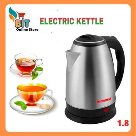 Ready Stock Stainless Steel L Electric Kettle Ketel Teko Jug Cerek