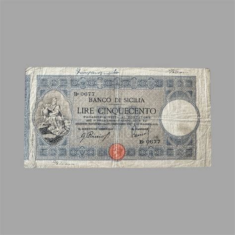 Lire 500 Banco Di Sicilia Numismatica Selvaggio