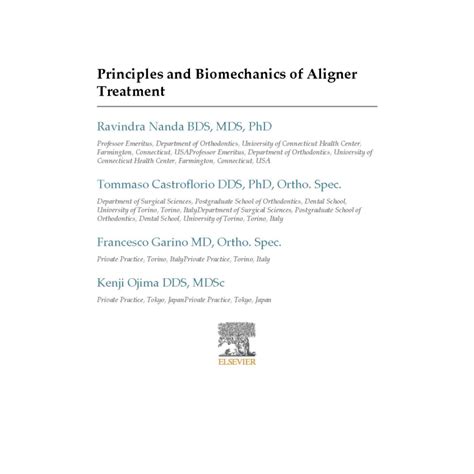 Principles And Biomechanics Of Aligner Treatment