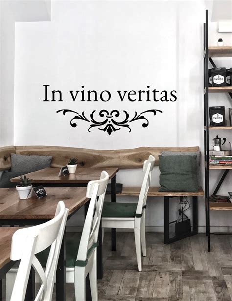 In Vino Veritas Wall Decal, in Wine There is Truth Large Vinyl Sticker, Latin Quote Mural Art ...