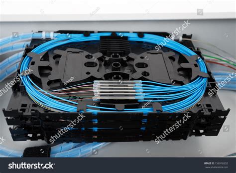 Stack Fiber Optic Splice Cassettes Protection Stock Photo 156916532