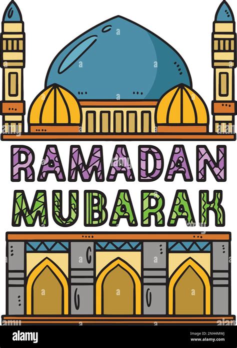 Ramadan Mubarak Cartoon Colored Clipart Stock Vector Image Art Alamy