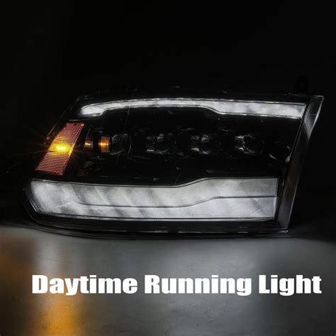 09 18 Ram 1500 Truck Nova Series Led Projector Headlights Jet Black By