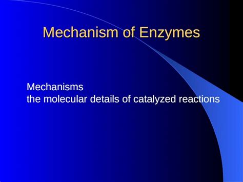 (PPT) Mechanism of Enzymes - DOKUMEN.TIPS