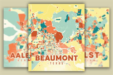 Beaumont Colorful Map Graphic by Poster Boutique · Creative Fabrica