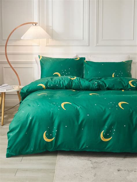 Moon And Star Pattern Duvet Cover Set Without Filler Duvet Cover