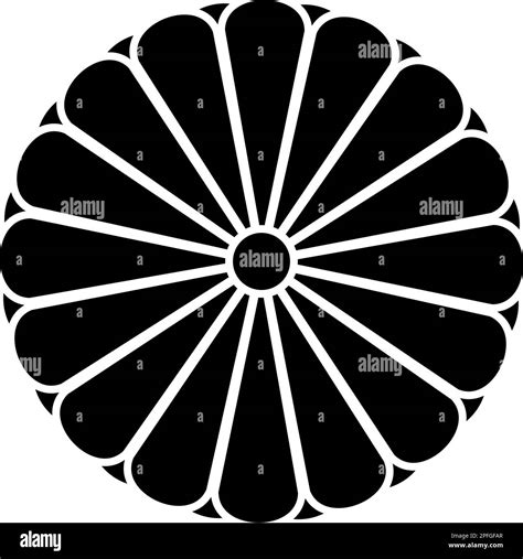 Coat Of Arms Of Japan Nippon Imperial Seal Central Disc With 16 Petals