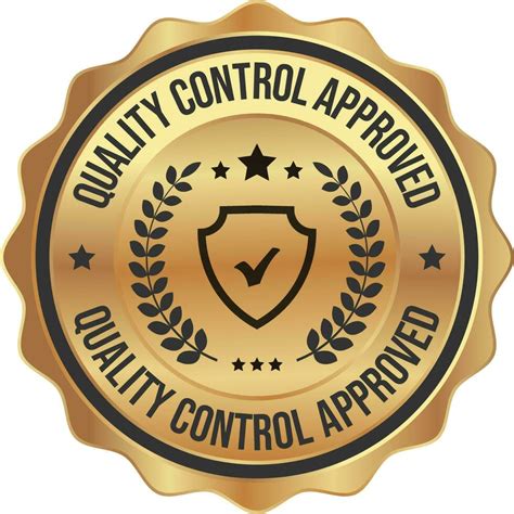 Quality Control Approved Stamp Badge Icon Seal Emblem Quality