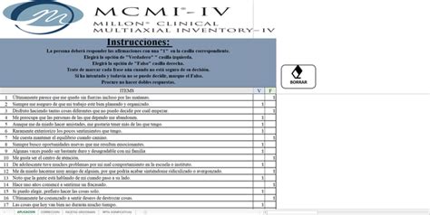 Mcmi Iv Inventario Cl Nico Multiaxial De Millon Con Software De Correcci N