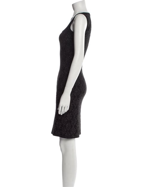 Alaïa Square Neckline Mini Dress Black Dresses Clothing Al287137