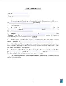 Free Printable Affidavit Of Domicile Form PDF FormsPal