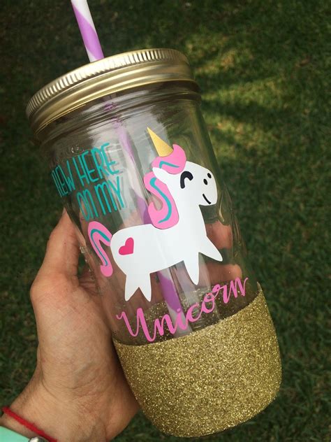 Mason Jar Glitter Unicorn Unicornio Frascos Mason Con Purpurina