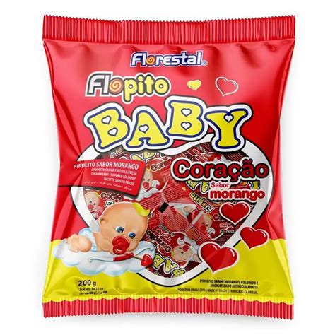 O Que Significa Pirulito Baby - Pirulito Mini Coração Flopito Baby Morango - 200g