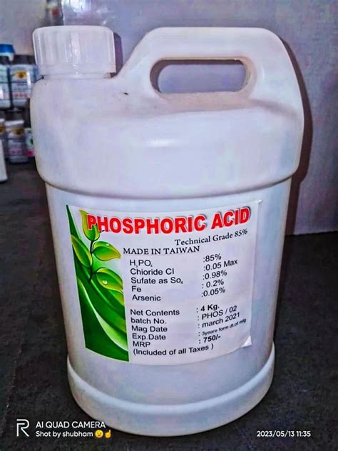 Phosphoric Acid For Industrial Application At Rs Kg In Nashik