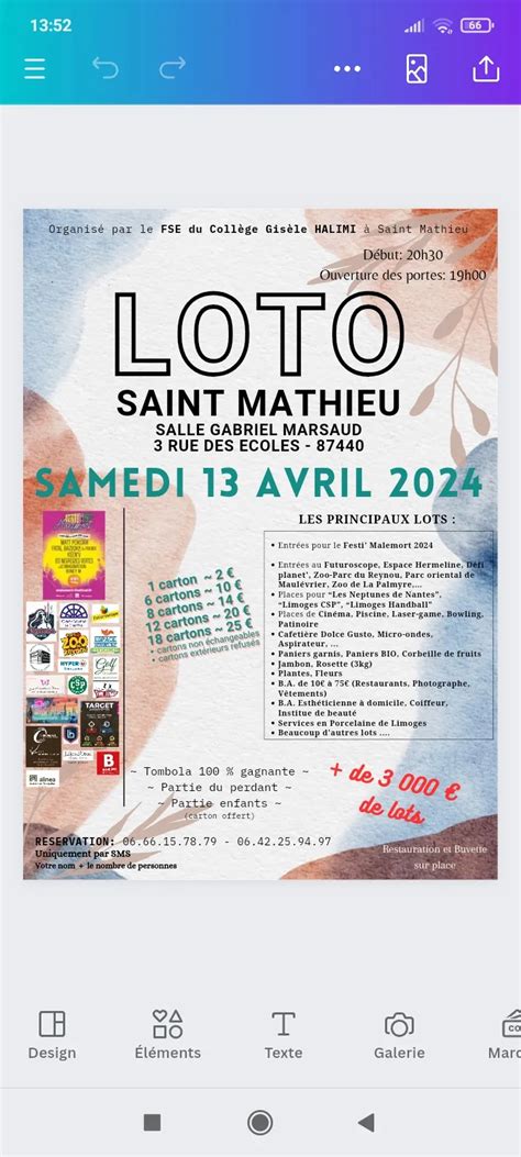 Loto Du Fse Coll Ge Gis Le Halimi Saint Mathieu