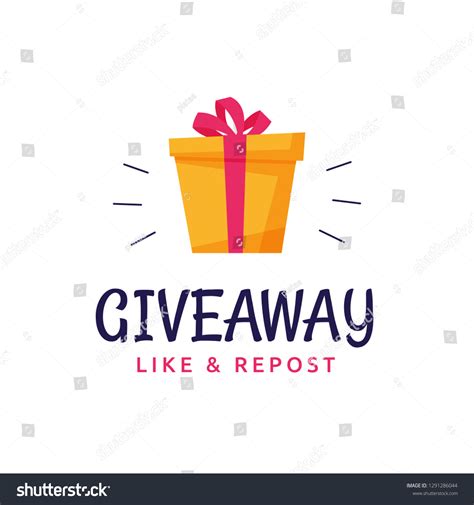 Giveaway Logo Template Design Social Media เวกเตอร์สต็อก ปลอดค่า