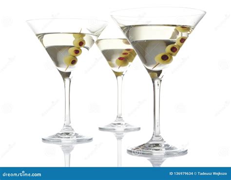 Martini With Olives Lemon And Ice Stock Photo Cartoondealer