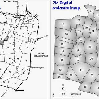 Shows Scanned Cadastral Map 3a And Digitized Cadastral Boundaries