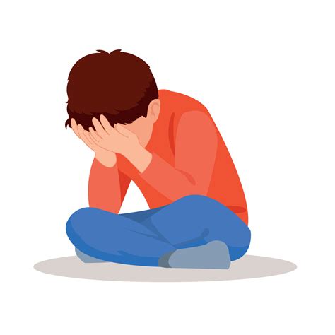 Sad Crying Boy Vector Illustration 28598027 Vector Art At Vecteezy