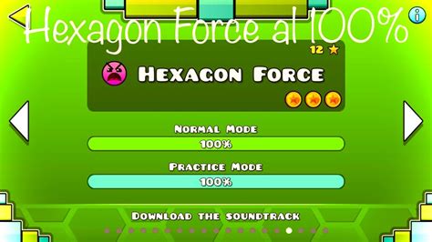 Hexagon Forcé Al 100 3 Monedas ⭐️⭐️⭐️ Geometry Dash Youtube