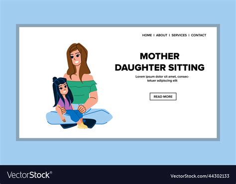 Mother Daughter Sitting Royalty Free Vector Image