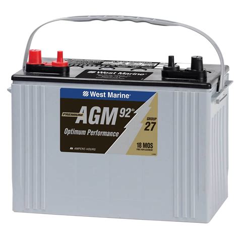 WEST MARINE Group 27 Dual-Purpose AGM Battery, 92 Amp Hours | West Marine