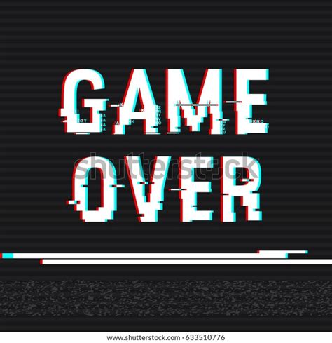 Game Over Glitch Text Anaglyph D Stock Vector Royalty Free