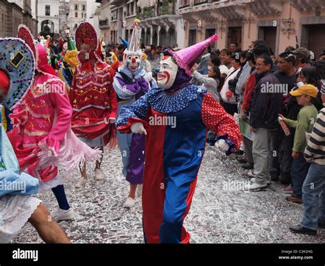 The Annual Carnival Parade In The Streets Of Quito In Ecuador Stock