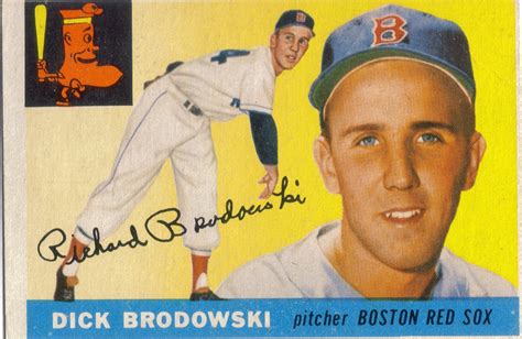 Foul Bunt 1955 Topps 171 Dick Brodowski