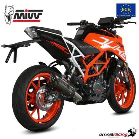 Mivv Suono Black Exhaust Slip On In Inox Black Homologated For Ktm 390