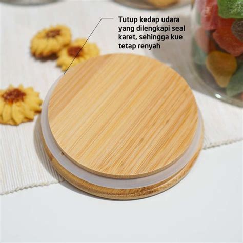 Jual Toples Kue Kering Lebaran Kaca Bening Cantik Minimalis Ml