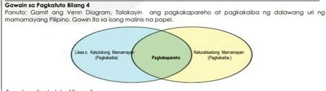 Gamit Ang Venn Diagram Talakayin Ang Pagkakapareho At Pagkakaiba Ayan