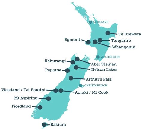 New Zealand National Parks Map